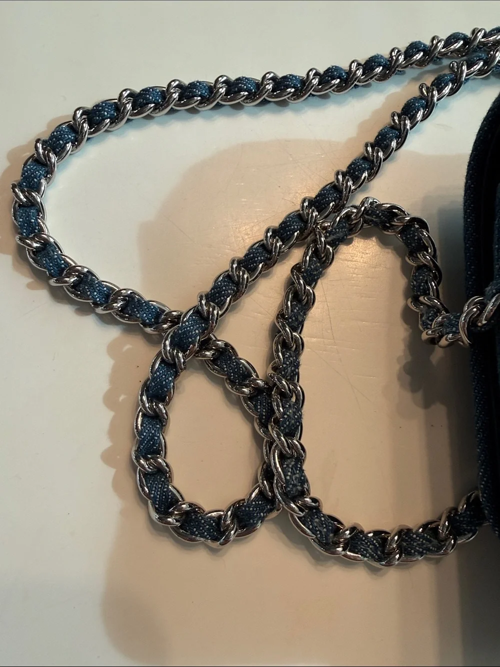 Tory Burch Quilted Denim Chain Crossbody - Blue